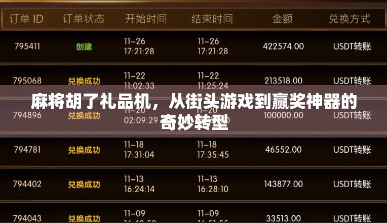 麻将胡了礼品机，从街头游戏到赢奖神器的奇妙转型