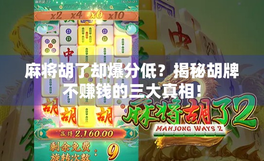 麻将胡了却爆分低？揭秘胡牌不赚钱的三大真相！